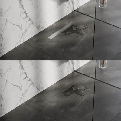 Brauer Douchegoot met Multifunctioneel Rooster en Flens - 50 cm - Rvs Geborsteld