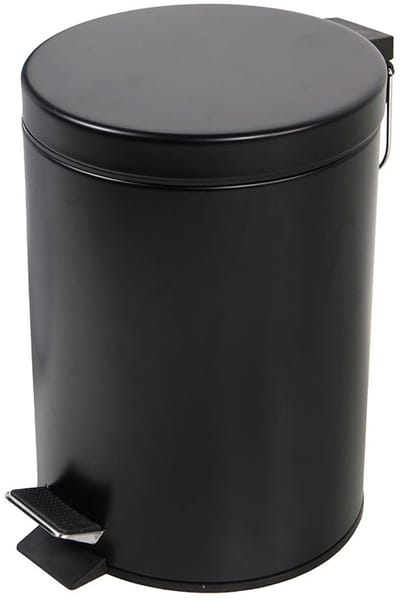 Kleine Pedaalemmer RVS 5 Liter - Zwarte Afvalbak met Binnenemmer voor Badkamer of Keuken