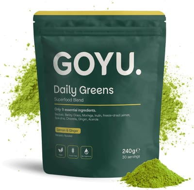 GOYU Daily Greens 240 Gram - Cupplement GOYU Daily Greens – Baobab, Moringa, Spirulina, Chlorella & Gerstegras – Biologische Superfood Blend