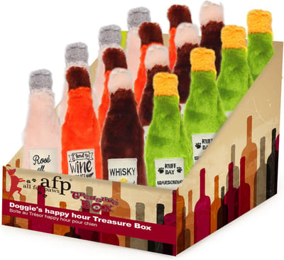 AFP Treasure box - Doggie's happy hour Treasure Box - Hondenspeelgoed - Hondenspeeltjes - Pieper en/of krakend materiaal - 16 Stuks