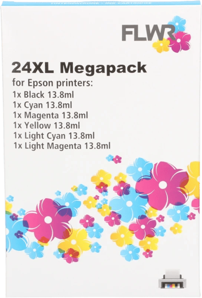 FLWR - Cartridges / Epson 24XL Multipack / zwart en kleur / Geschikt voor Epson
