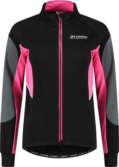 21Virages Ginevra fietsjack windprotect Dames Zwart Roze - S