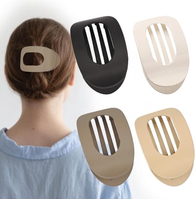 Set van 4 Platte Haarspelden | Gebogen Haarspelden voor Vrouwen | Accessoires voor Dik Haar en Stijlvolle Haarstyling