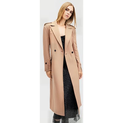 AllSaints Augusta Coat Camel Brown Maat: 6 | Trenchcoats Outlet | Dames | Bruin