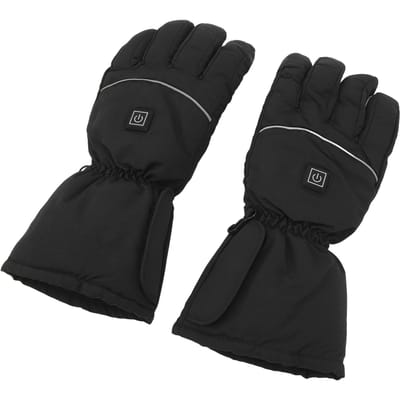 1 Paar Touchscreen Verwarmde Handschoenen Elektrische Batterij Verwarmde Handschoenen voor Mannen Vrouwen Outdoor Berg black