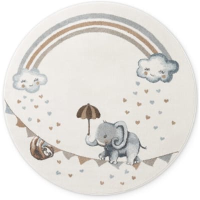 Villeroy & Boch Boho kids kinder vloerkleed olifant rond rainbow