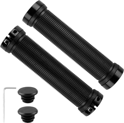 Fietshandgrepen - Stuurgrepen - Comfortabel Fietsen - Dubbel Aluminium Slot - 20-22 mm Stuur - Zwart