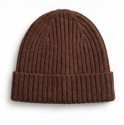Merinowol Gebreide Baby Muts - Carob 44
