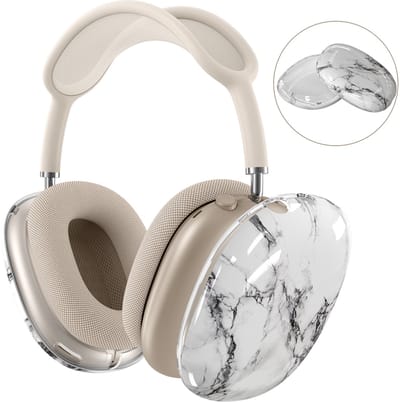 MMOBIEL Beschermhoes voor AirPods Max Hoofdtelefoons – Zachte TPU Oorschelpen Beschermhoes – Anti-Kras Beschermende Cover – Keramisch Wit