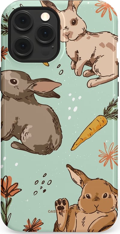 Casetastic Hoesje Geschikt voor Apple iPhone 12 Pro Max Magsafe - Stijlvolle Beschermende Duo-layer Case - Hop hop knappel