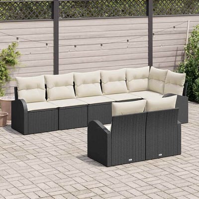 vidaXL - Tuinbank - Set - 8 - st - 8-Aantal - zitplaatsen - poly - rattan