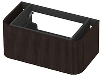 INK - Afgeronde Onderkast Fineer 1 Lade Softclose met Gefreesd Front Tbv Grepen - 800x450x350 Mm - Dark Veneer