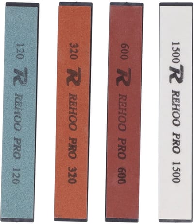 Dailygoods- Slijpsteen 4-zijdige korrel 120/320/600/1500 - Slijpsteen voor messen - Vaste slijperset - Slijpsteen set - Geschikt voor elk mes - Hoogwaardige kwaliteit - Slijpblok