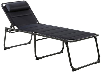 Travelife Barletta Ligbed Blauw - Rugleuning in 6 standen verstelbaar - Stevig en lichtgewicht aluminium frame - Draagvermogen 120 kg