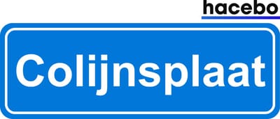 Hacebo - Plaatsnaam Sticker - 29x10 CM - Colijnsplaat sticker - Verkeersborden sticker - grappige cadeaus - Colijnsplaat