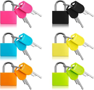 Set van 6 Koffersloten met Sleutels in 6 Kleuren - Ideaal voor Reisbagage, Handbagage en Dagboeken