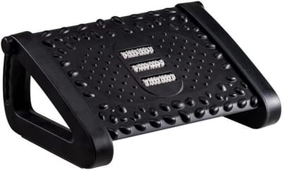 Voetsteun Met Massage - Voetenbankje Bureau - Ontspanning Onder Bureau - Ingebouwde Massagerol - 43 x 33 x 20cm - Zwart
