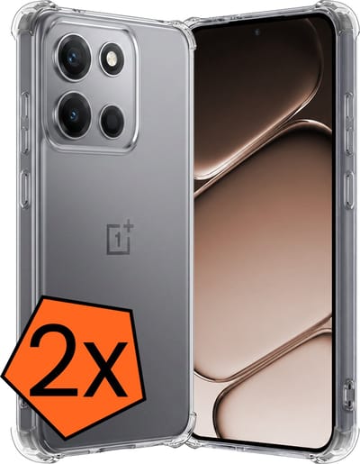 Hoes - 2 Stuks - Geschikt voor OnePlus Nord 6 - Sterk & Shockproof - Siliconen Case - Back Cover - Telefoon Hoesje Shock Proof - Transparant