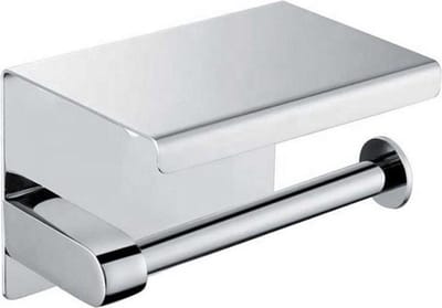 New Age Devi - Toiletrolhouder met Plankje - WC Rolhouder - Toiletrolhouder Zilver/Chrome kleurig