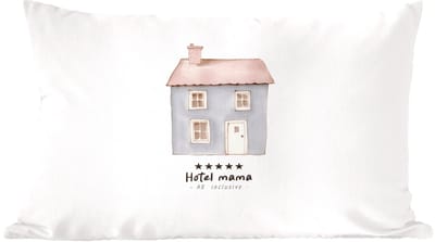 Sierkussens - Kussentjes Woonkamer - 60x40 cm - Lichtblauw - Huisje - Mama - Tekst