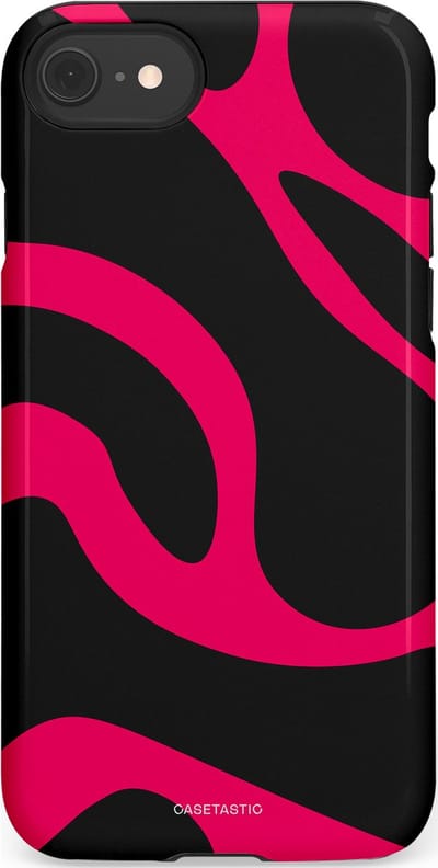 Casetastic Hoesje Geschikt voor Apple iPhone 7/8/SE - Stijlvolle Beschermende Duo-layer Case - Hotpink Camoprint