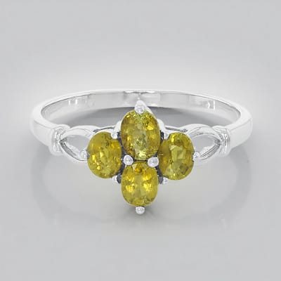 Cavill - 925 Sterling Zilver Ring met Platina Plating - Kopertoermalijn 0,89 ct - Elegante Ovaal Geslepen Edelsteen - Mozambique