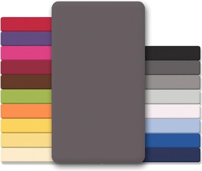 Lucina Topper Hoeslaken Jersey Katoen Stretch - antraciet 200x200cm - 200x220cm
