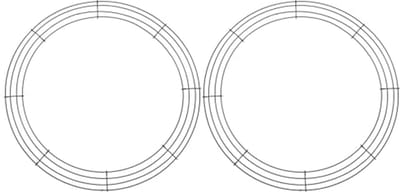 Draadkrans Ringen Frame voor Voordeur - 2 Stuks voor Nieuwjaar, Valentijn, Kerst, en Lente Decoratie - 40,5 cm