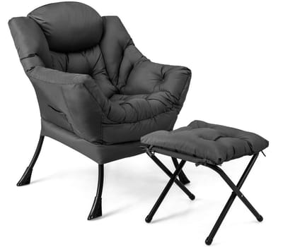 Fauteuil - Relaxzetel - Relaxstoel - Relaxfauteuil - Stoel - Met armleuning - Met voetenbank - Voor één Persoon - Grijs