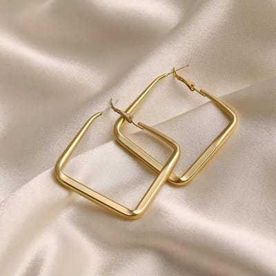Vierkante Overdreven Oorbellen Voor Vrouwen, Met Een High-End Gevoel, Eenvoudige Grote Oorbellen, Veelzijdig Temperament, En Oorbelaccessoires goud