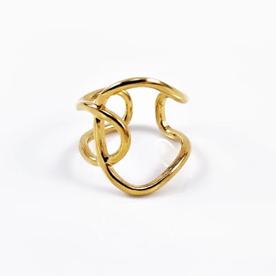 Vergulde Roestvrij Stalen Geometrische Dames Ring