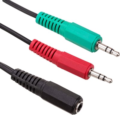 BeMatik - Audioadapter CTIA voor hoofdtelefoon en microfoon Ministekker 3,5 mm vrouwelijk naar 2x ministekker 3,5 mm mannelijk