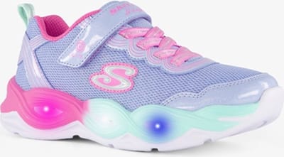 Skechers Twisty Glow meisjes sneaker met lichtjes - Paars - Uitneembare zool