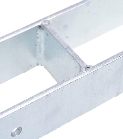 H paalhouders - Paalankers H-anker - Constructies Bevestigen - Thermisch Verzinkt - 600 mm Hoog - Zilver