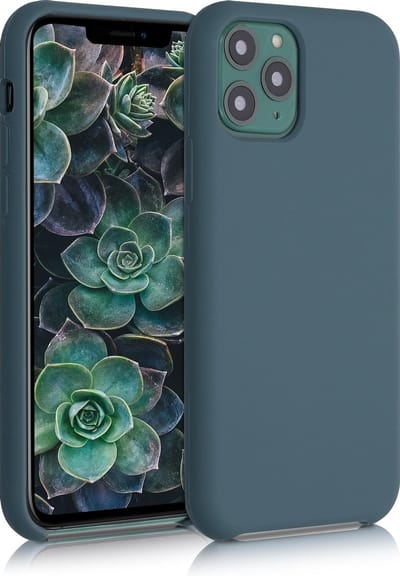 kwmobile telefoonhoesje geschikt voor Apple iPhone 11 Pro - Hoesje met siliconen coating - Smartphone case in leisteen