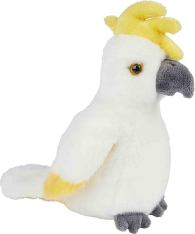 Ravensden Kaketoe vogel pluche knuffeldier - 18 cm - wit - Speelgoed knuffels tropische/vogels