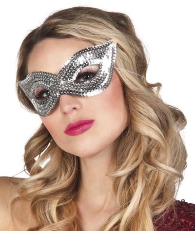 Oogmasker Sequins zilver
