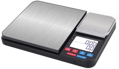 Digitale keukenweegschaal met dubbele weegplaten 10 kg/1g en 500g/0,01g