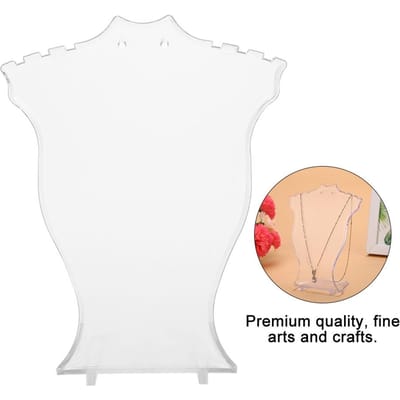 Collier Pendentif Chaîne Bijoux Présentoirs Buste Support Porte-Boucles d'Oreilles Étagère Transparent beige