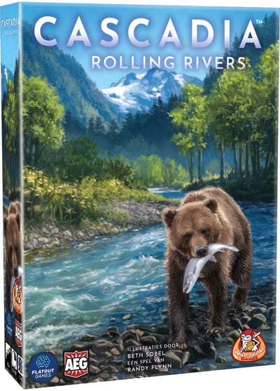 White Goblin Games - Cascadia: Rolling Rivers - Dobbelspel - 1 tot 4 spelers - Gezelschapsspel - Natuur & Strategie - Flip-Roll-and-Write spel
