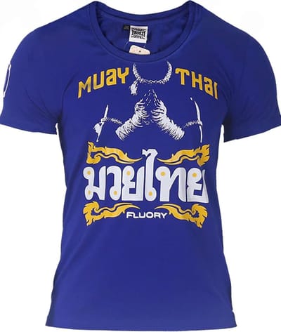 Fluory Mongkon Muay Thai Fighter T-Shirt Blauw - XS