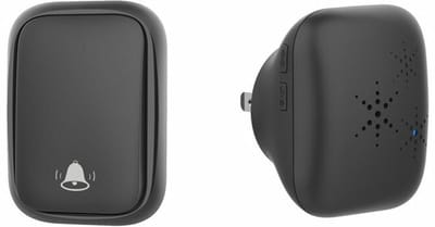 longziming -Wireless and Battery-Free Chime Doorbell KIT - Self-powered - Waterproof IP 65 Snow and Rain for outdoors - High Quality - Long Range - Mini and Discreet Format - 4 Volume Levels - 38 Melodies
