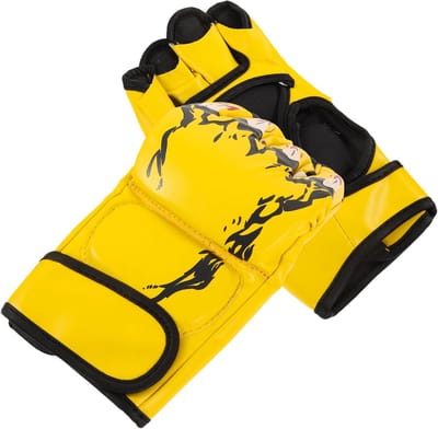 Bokshandschoenen Paar - Vechtsport Handschoenen - Sport Training - Ademende Handpalm - 22x11x3.5cm - Geel