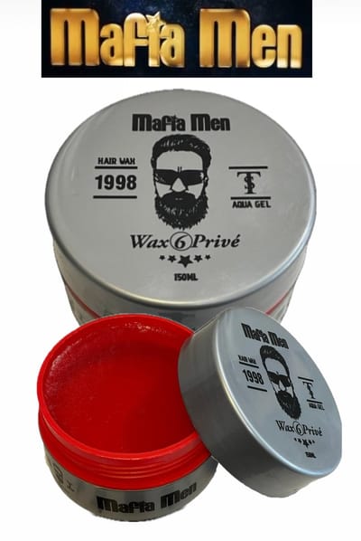 Mafia Men Haarwax 6 Privé 150 ml- Hairgel wax - Haar wax gel- Styling gel wax -Haar wax Hair gel - Aqua gel wax- op water basis Gel wax Styling - Shiny look wax 150ml