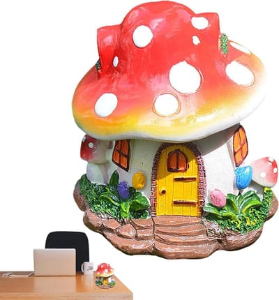 Miniatuur Tuinhuis - Sprookjeshuisje Decoratie - Tuin Aankleding - Handgeschilderd Design - 8.5x8x9.5cm - Multicolor