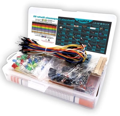 Complete Starter Kit voor Elektronische Componenten voor Beginners met Breadboard, Potentiometer, Voedingsmodule, Weerstanden en Capacitoren, Ideaal voor Arduino en Raspberry Pi Projecten