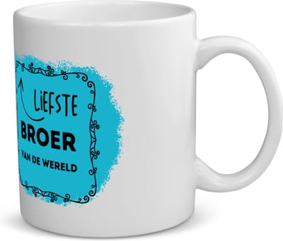 Akyol - liefste broer van de wereld koffiemok - theemok - Broer - de liefste broer - verjaardag - cadeautje voor broer - broer artikelen - kado - geschenk - 350 ML inhoud