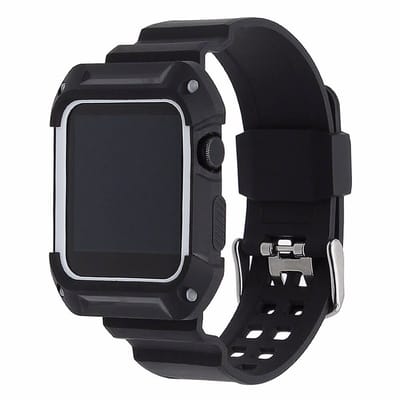 watchbands-shop.nl bandje - Apple Watch Series 1/2/3 (38mm) - Zwart / Wit
