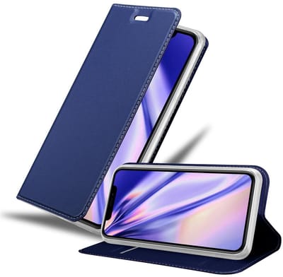 Cadorabo Hoesje geschikt voor Apple iPhone 11 PRO in CLASSY DONKER BLAUW - Beschermhoes met magnetische sluiting, standfunctie en kaartvakje Book Case Cover Etui