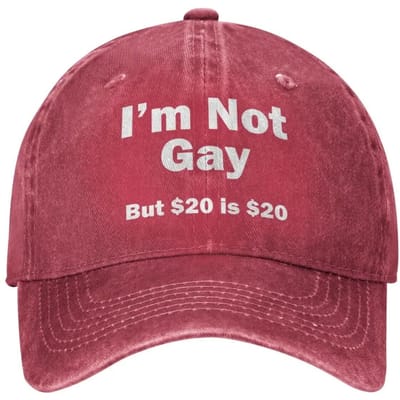 Ik ben niet homo, maar $20 is $20 Denim Baseballpet Grappige Citaat Buiten Sport Trucker Hoed Zomer Mannen Volwassen Casual Baseballpetten Adjustable pink